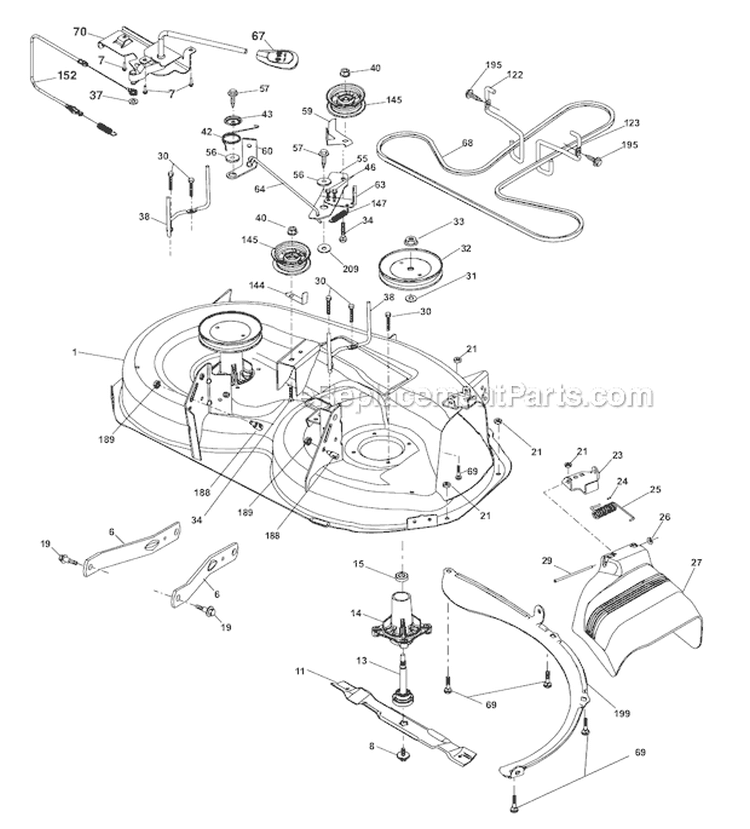 Page I Diagram and Parts List for W14538  Weed Eater Lawn Tractor